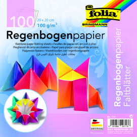 Regenbogenfaltblätter 20x20cm 100 Blatt 100g/m2